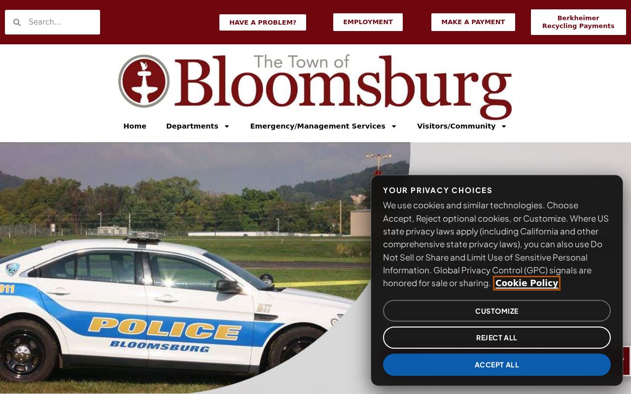 Official Bloomsburg Police Department page for local police records